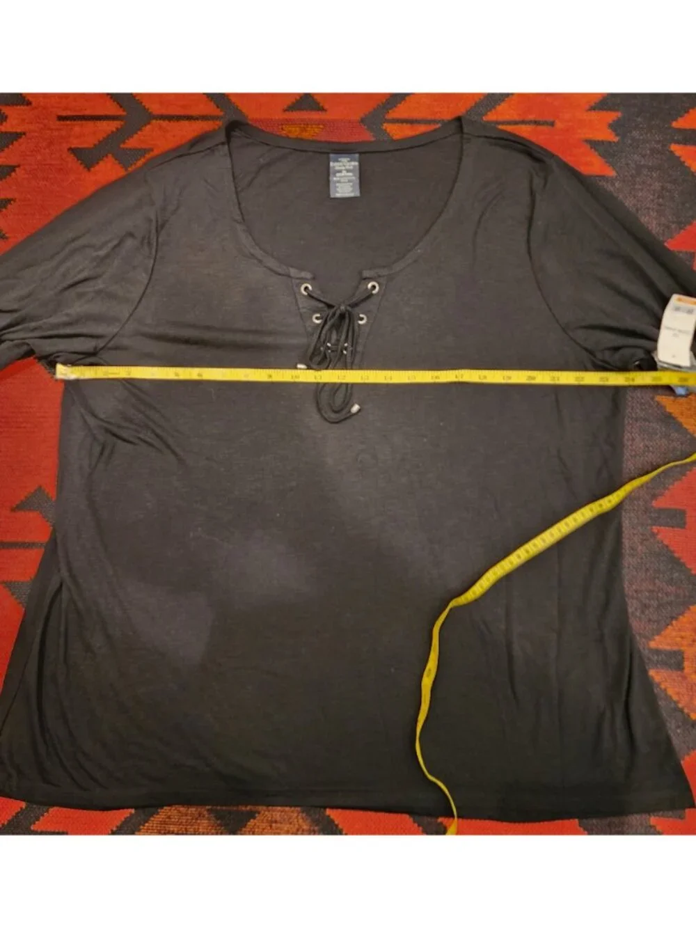 NEW Faded Glory Black Lace-Up Tunic Top and 2 Basic Black Super Soft TEES. 3X - Picture 11 of 16